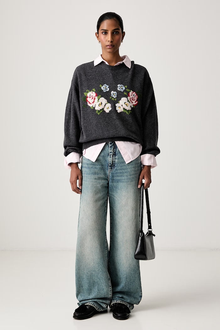 Stine Goya Sweter damski z wełną SG.AW26.K099.2469 szary AW26