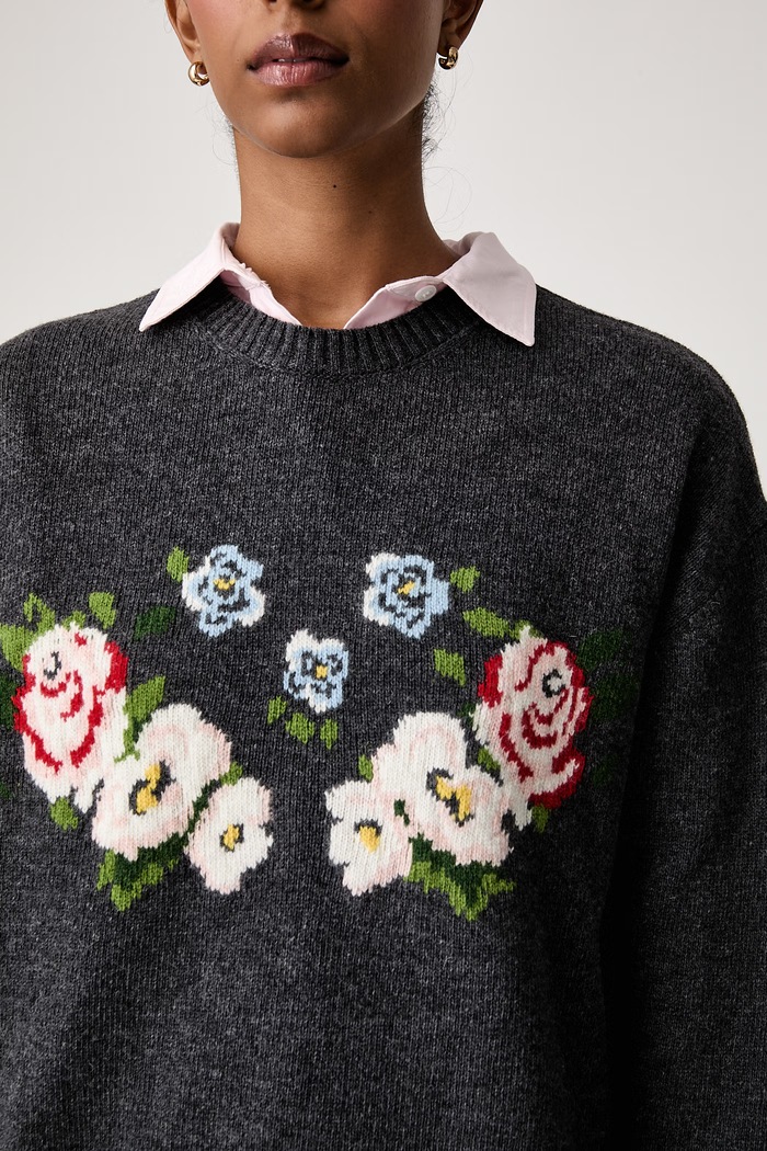 Sweter damski z wełną Stine Goya SG.AW26.K099.2469 szary
