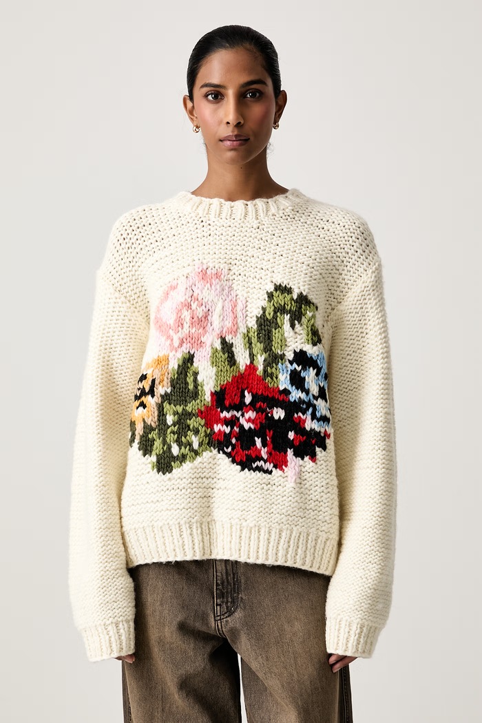 Stine Goya Sweter damski wełniany beżowy SG.AW26.K072.2497J