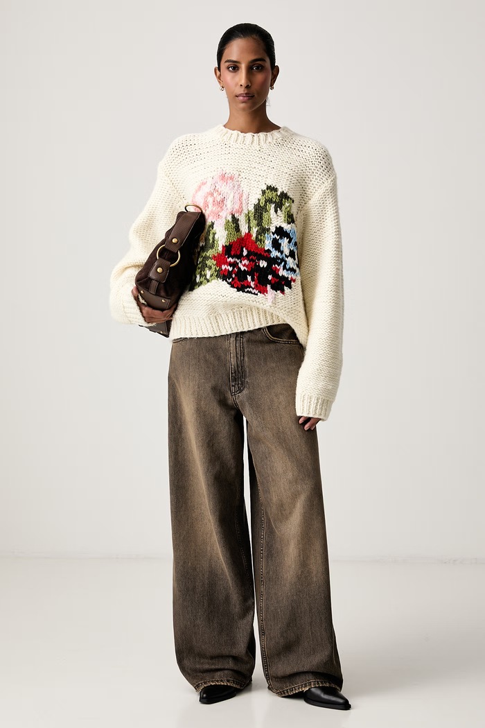 Stine Goya Sweter damski wełniany SG.AW26.K072.2497J beżowy AW26
