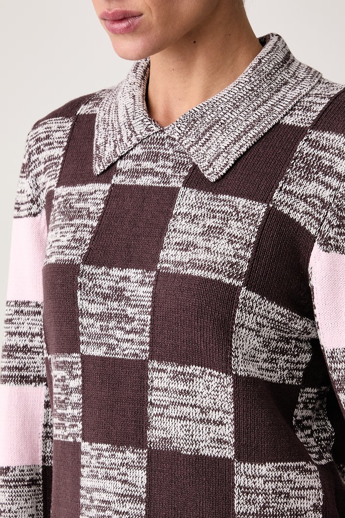 Sweter damski z bawełną Stine Goya SG.AW26.K033.2386 brązowy