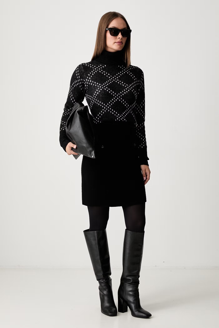 Joop! sweter damski z wełną 30105541 czarny AW26