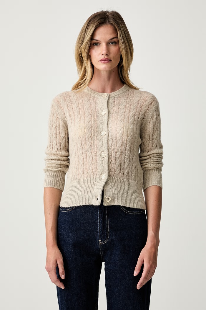 Joop! kardigan damski z wełną beżowy 30105224