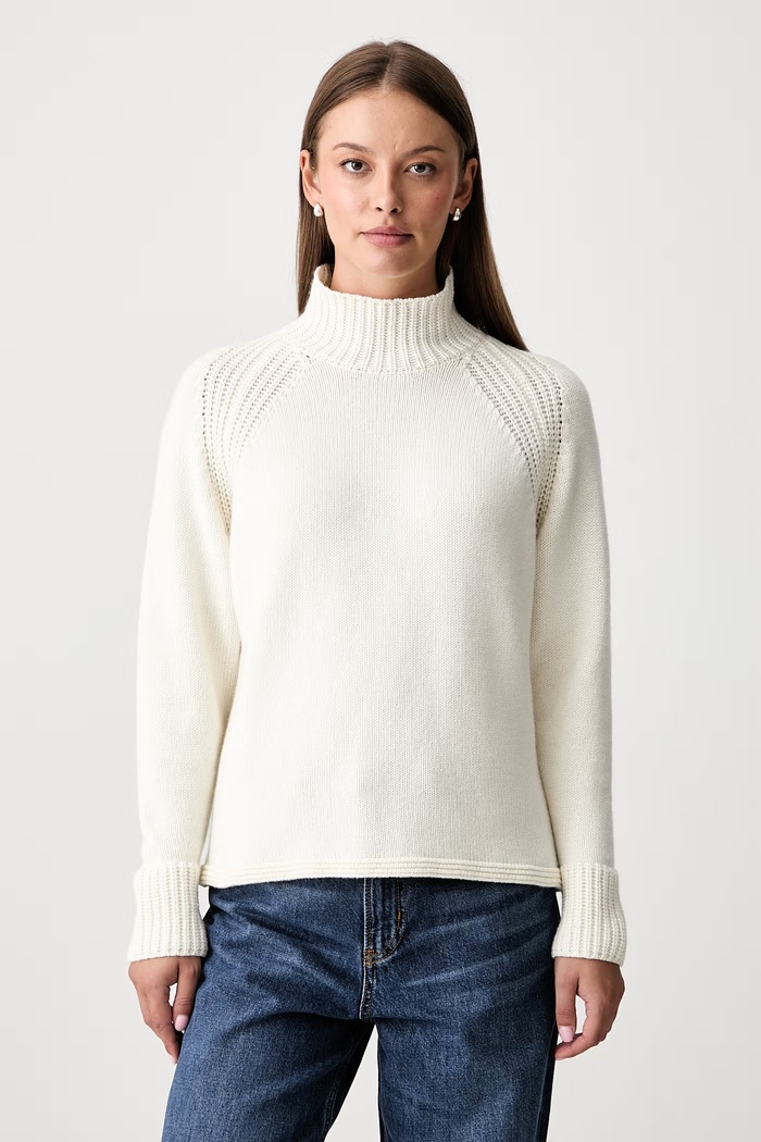 Joop! sweter damski z dodatkiem wełny beżowy 30104523