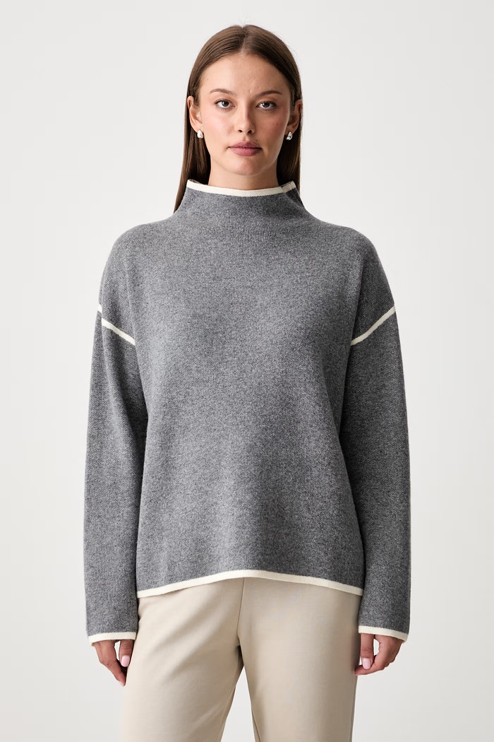 Joop! sweter damski z dodatkiem wełny szary 30104311