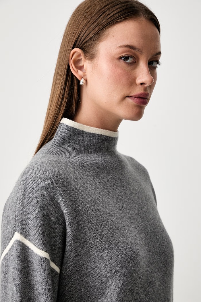 Joop! sweter damski z dodatkiem wełny szary 30104311