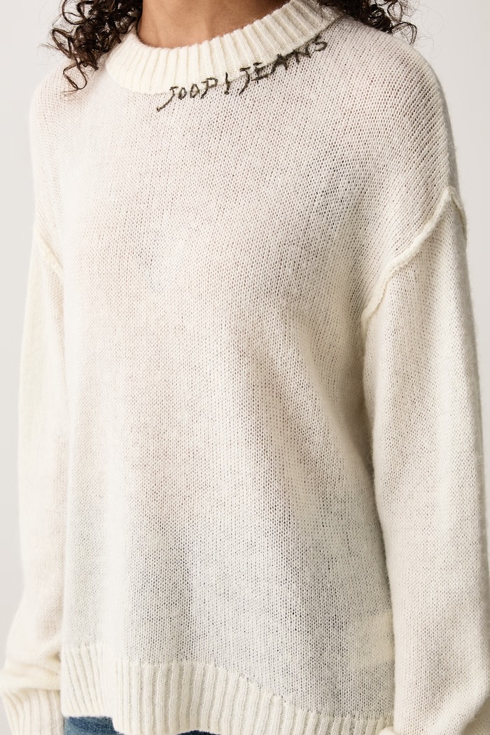 Sweter damski z wełną Joop! 30103648 beżowy