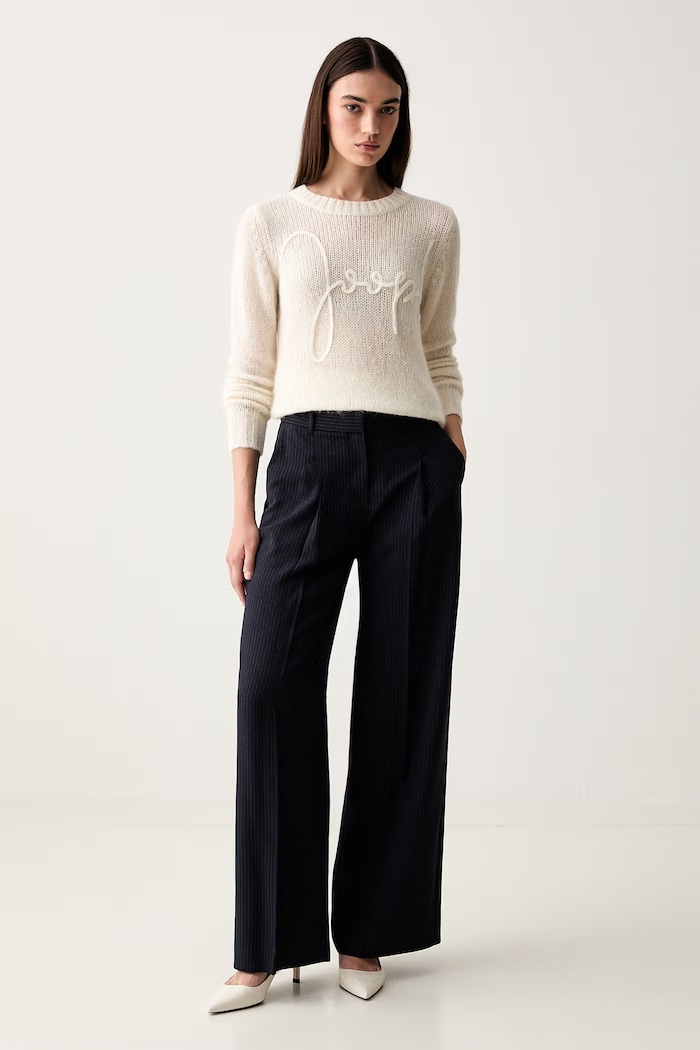 Joop! sweter damski z wełną 30103314 beżowy AW26