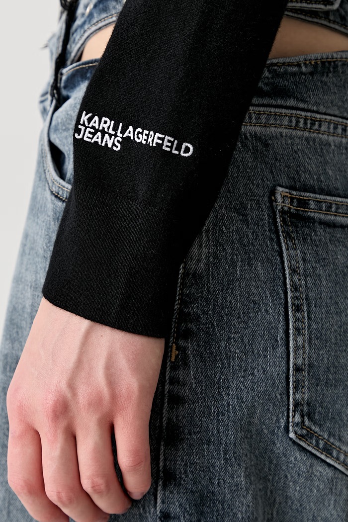 Karl Lagerfeld Jeans sweter damski z wiskozą B3W18013 czarny