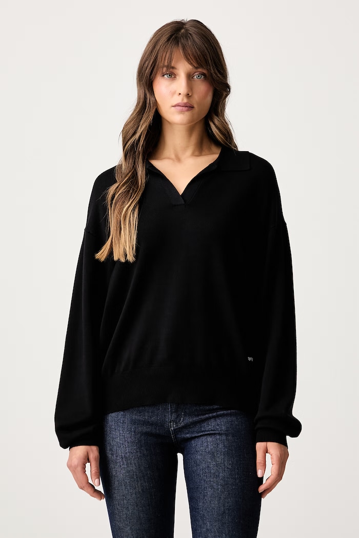 Karl Lagerfeld Jeans maglione da donna con viscosa nero B3W18012