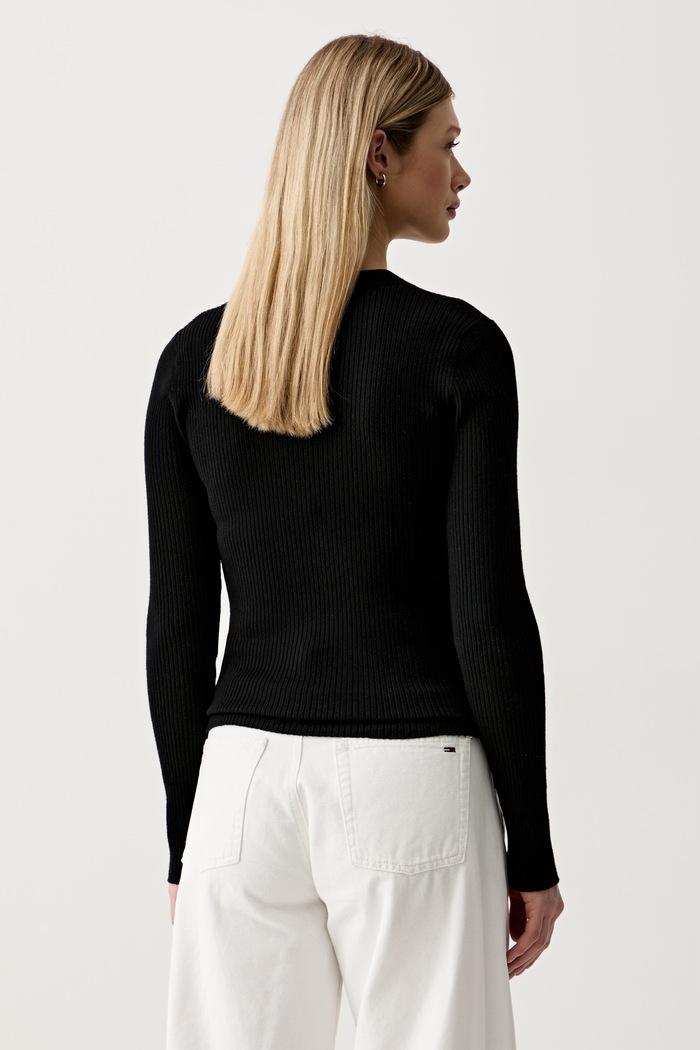 Ρούχα Karl Lagerfeld Jeans πουλόβερ γυναικείο με βισκόζη B3W18009 μαύρο