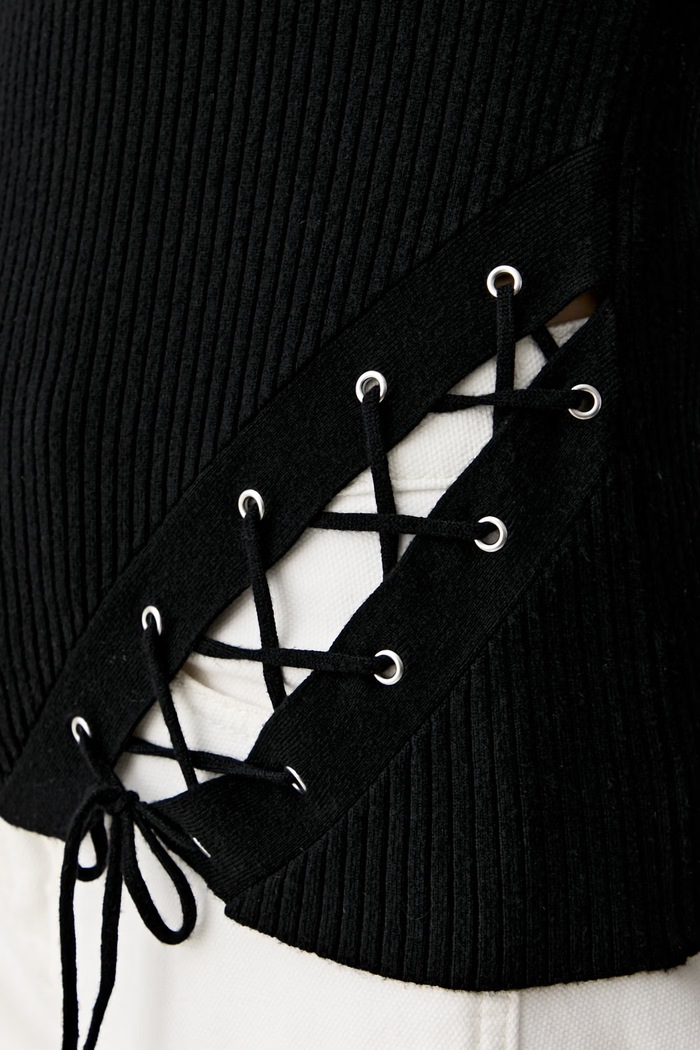 Karl Lagerfeld Jeans πουλόβερ γυναικείο με βισκόζη B3W18009 μαύρο