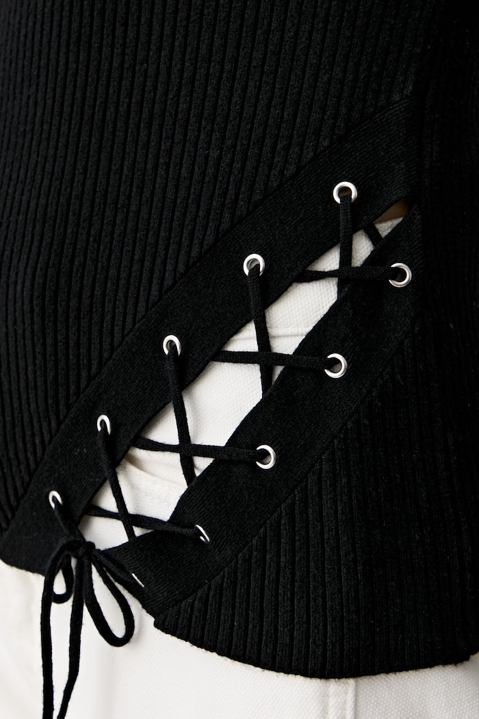 Karl Lagerfeld Jeans πουλόβερ γυναικείο με βισκόζη B3W18009 μαύρο