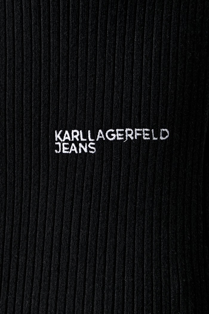 Karl Lagerfeld Jeans πουλόβερ με κοντό μανίκι γυναικείο με βισκόζη B3W18008 μαύρο
