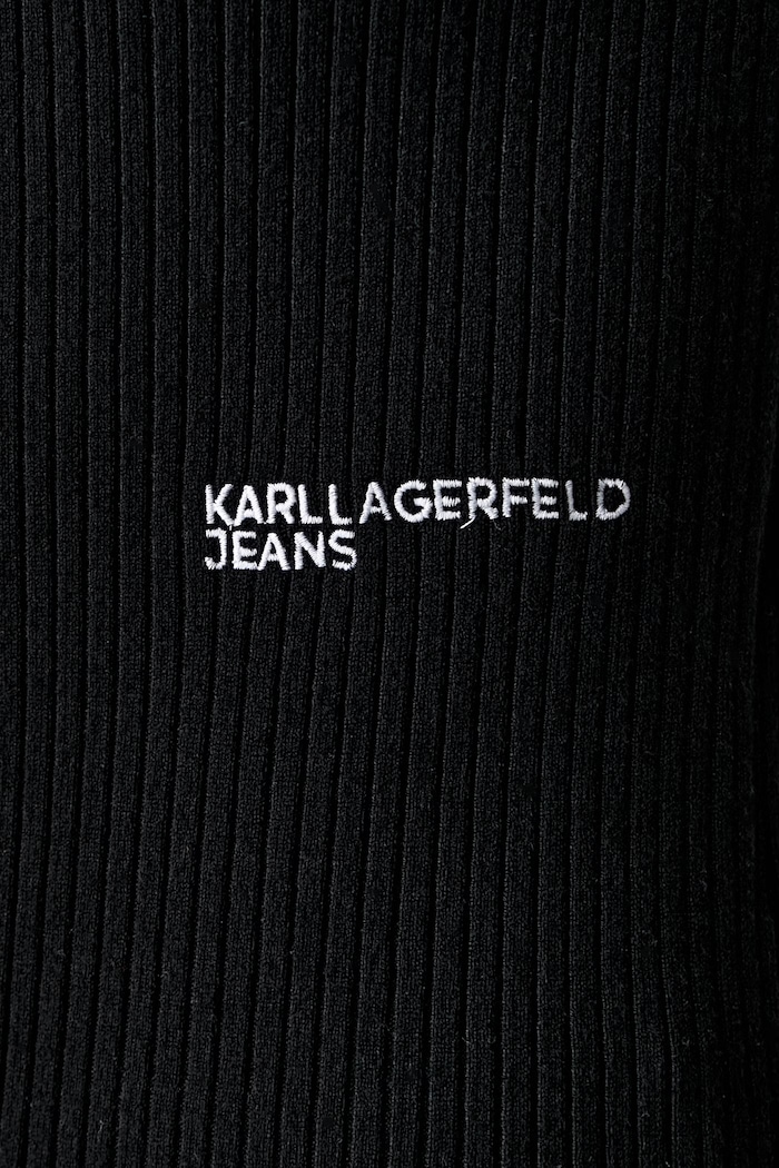 Karl Lagerfeld Jeans πουλόβερ με κοντό μανίκι γυναικείο με βισκόζη B3W18008 μαύρο