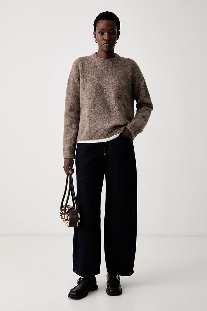 A.P.C. sweter damski z wełną pull candice WPABQ.F23525 brązowy AW26