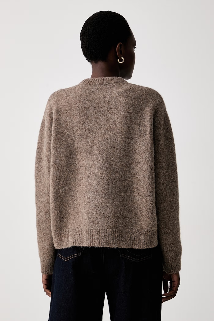 Odzież A.P.C. sweter damski z wełną pull candice WPABQ.F23525 brązowy
