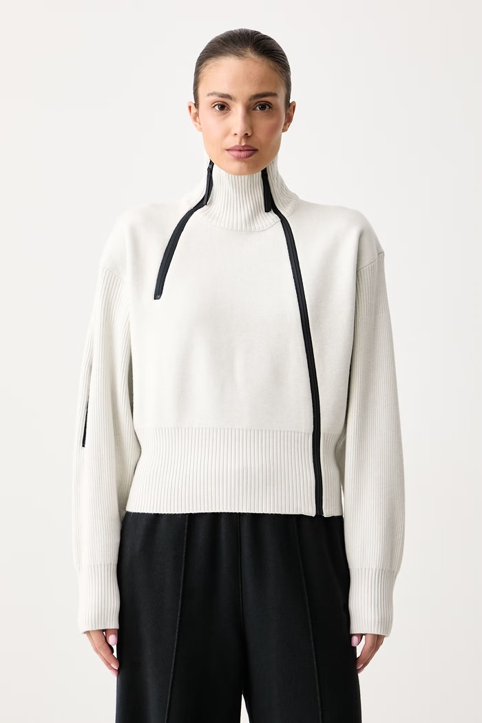adidas by Stella McCartney Sweter rozpinany damski beżowy KR6245