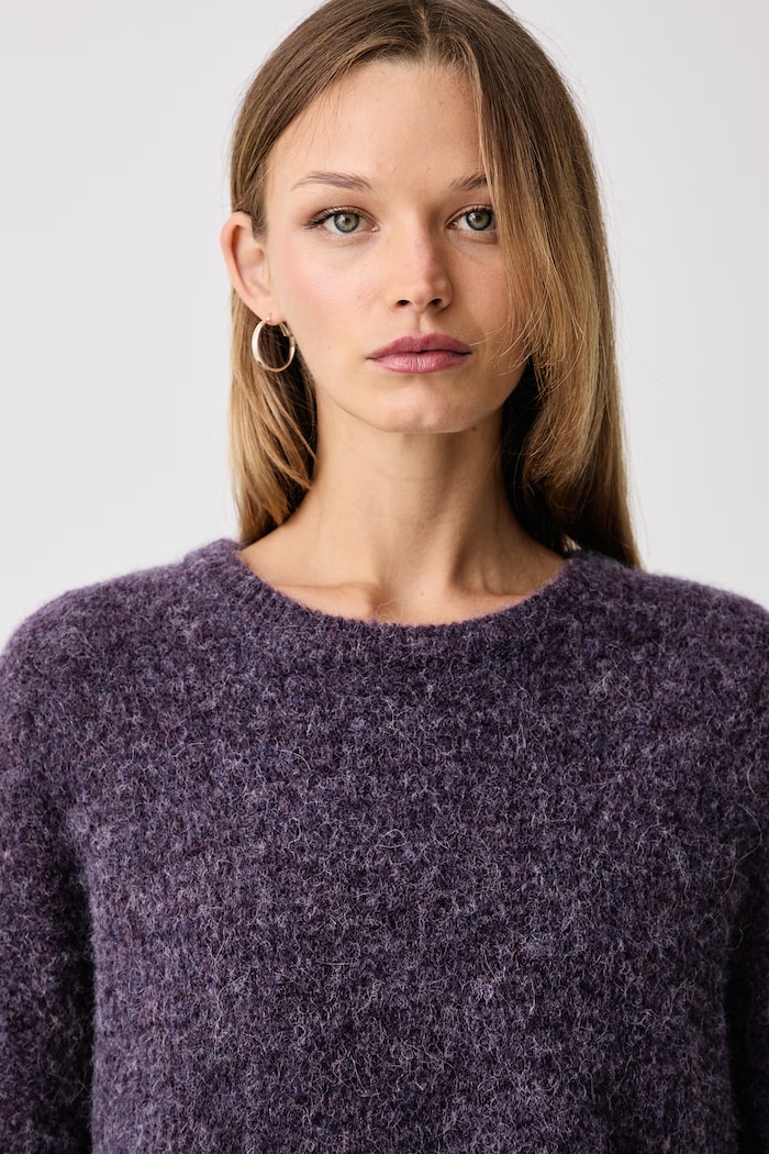 Sweter damski z wełną GZalpha Gestuz 10911517 fioletowy