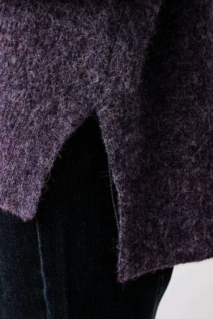 Sweter damski z wełną GZalpha Gestuz fioletowy 10911517