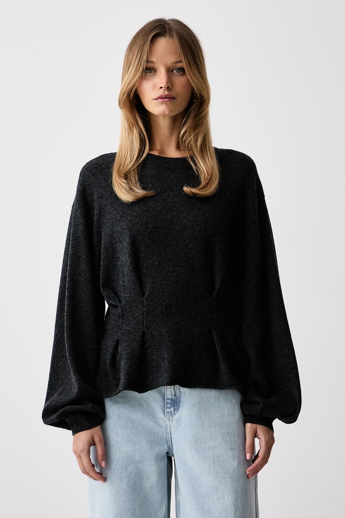 Gestuz Sweter damski wełniany GZmanzi szary 10911492