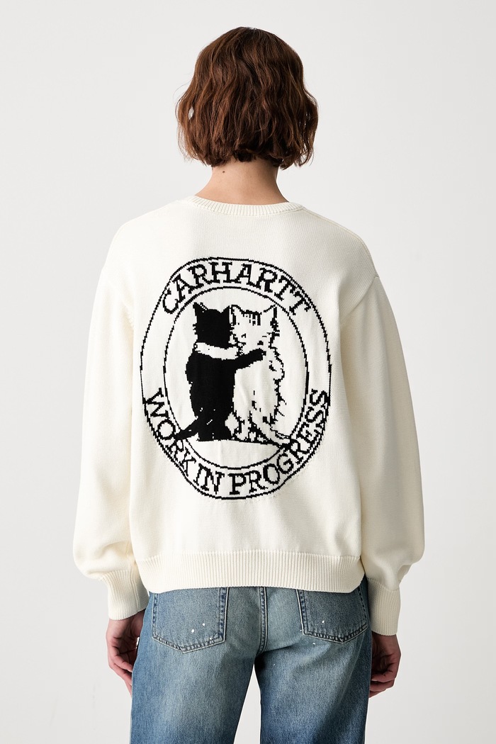 Odzież Carhartt WIP W Hugging Cats sweter bawełniany damski I036850 beżowy