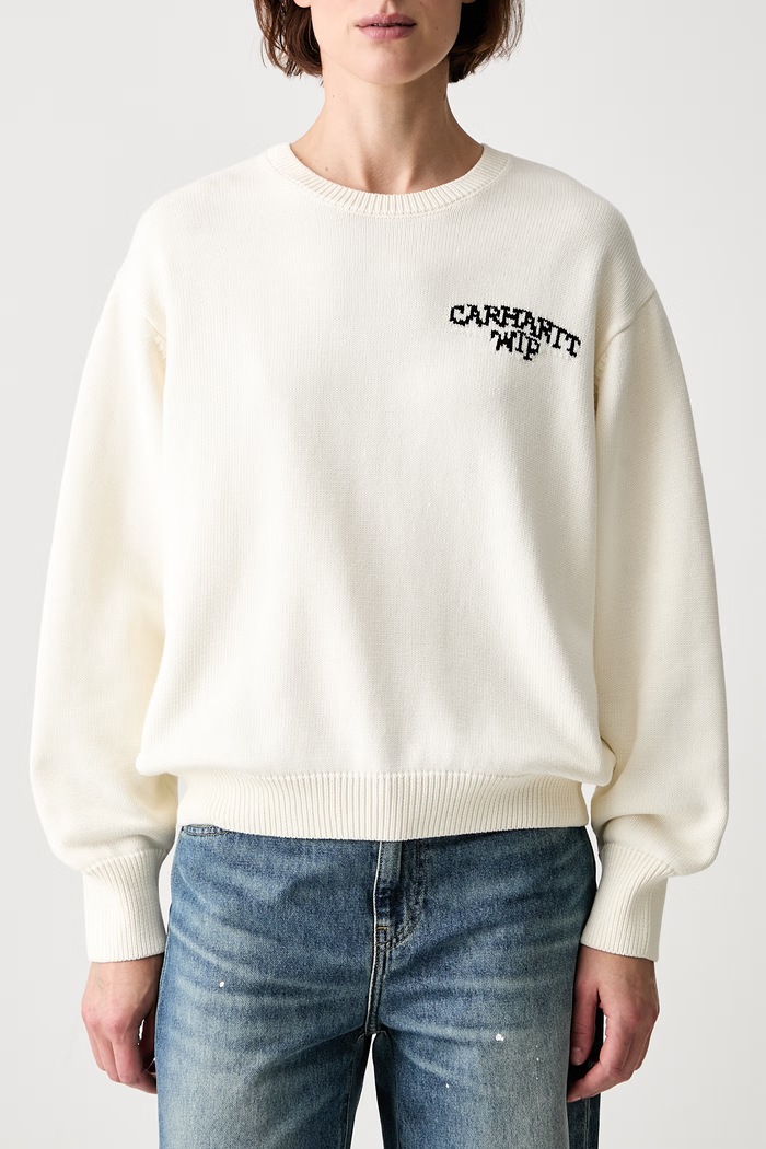 Carhartt WIP W Hugging Cats sweter bawełniany damski beżowy I036850