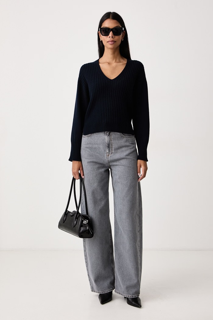 Twinset Sveter dámsky kašmírový 262TT3391 tmavomodrá AW26