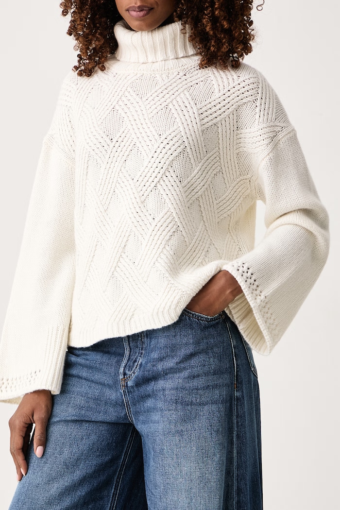 Sweter damski z wełną Twinset 262TT3353 beżowy