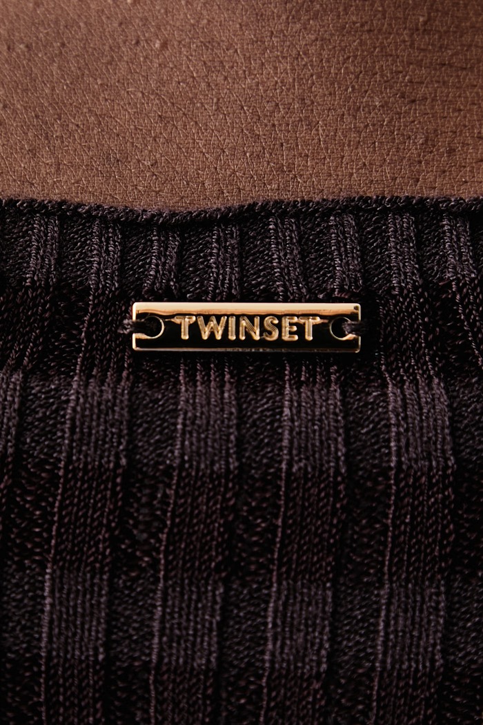 Pulover za žene s viskozom Twinset smeđa 262TT3320