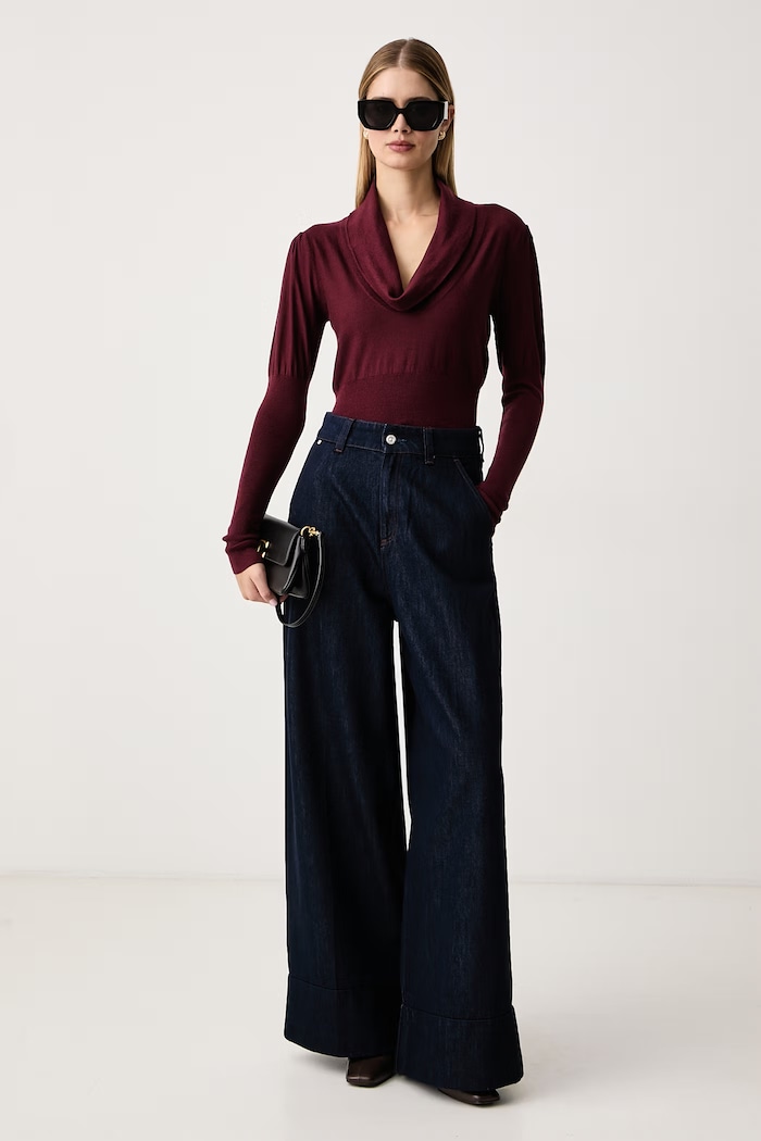 Twinset Πουλόβερ γυναικείο μάλλινο 262TT3291 μπορντό AW26