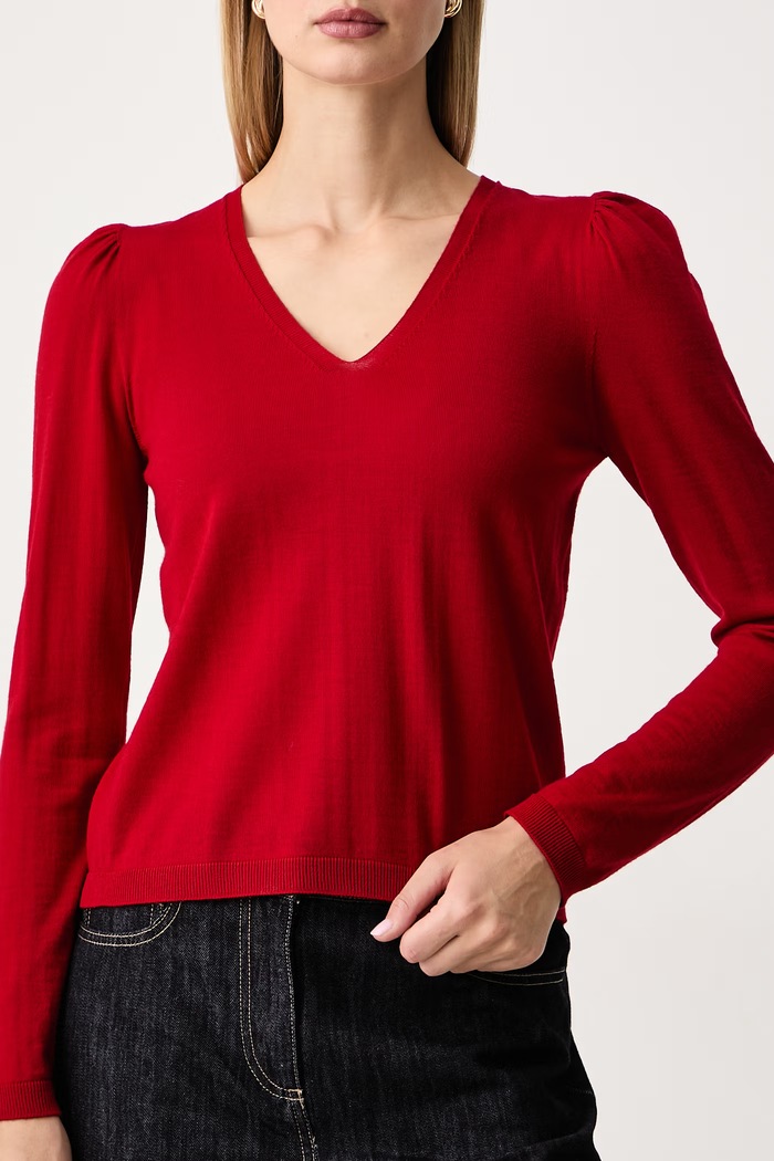 Pulover za žene od vune Twinset 262TT3222 crvena