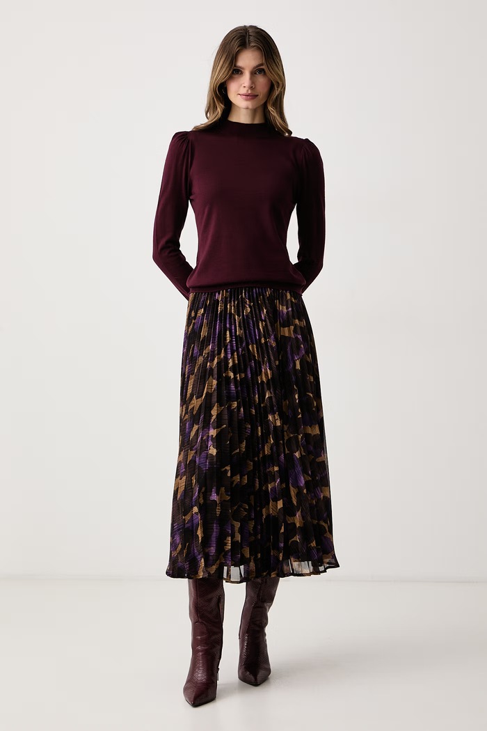 Twinset Poludolčevita za žene od vune 262TT3221 bordo AW26