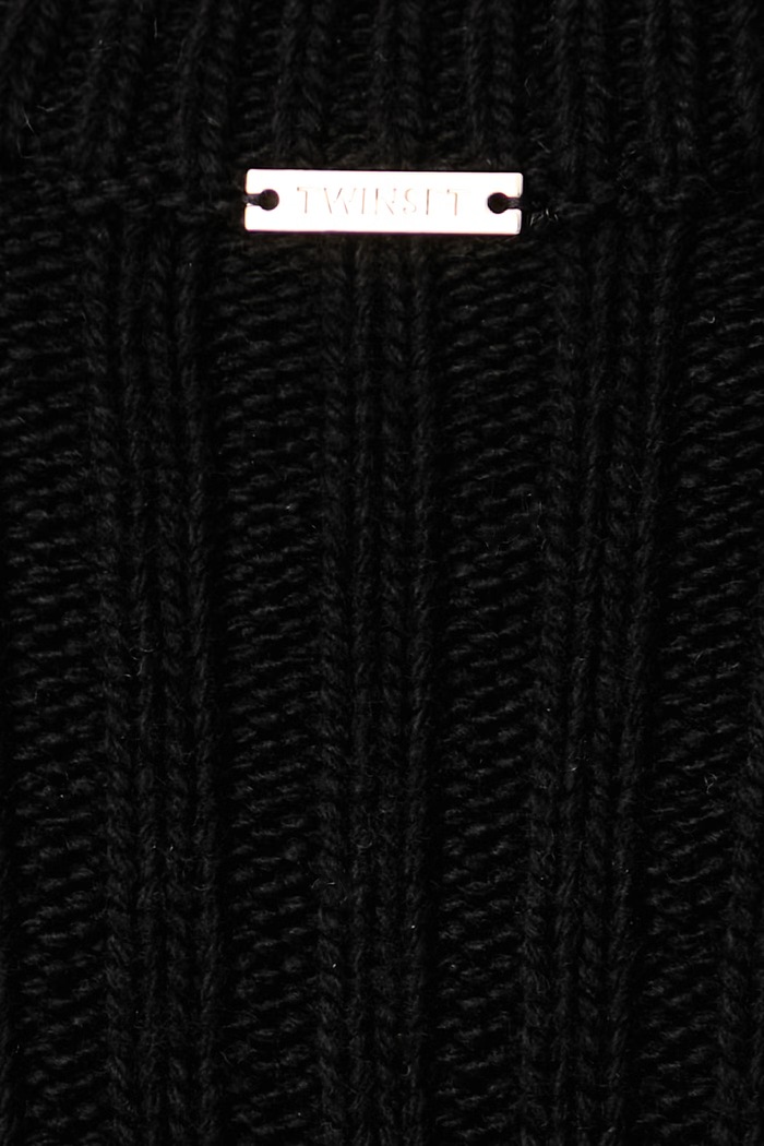 Sweter damski z dodatkiem wełny Twinset czarny 262TT3150