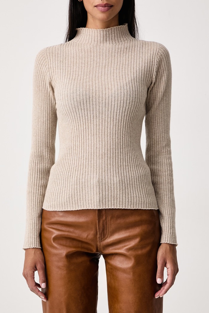 Dolcevita finta da donna con lana Twinset 262TT3071 beige