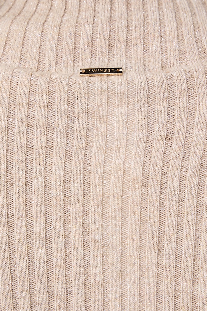 Dolcevita finta da donna con lana Twinset beige 262TT3071