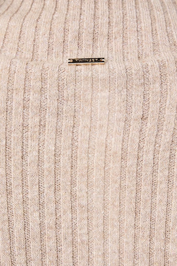 Dolcevita finta da donna con lana Twinset beige 262TT3071