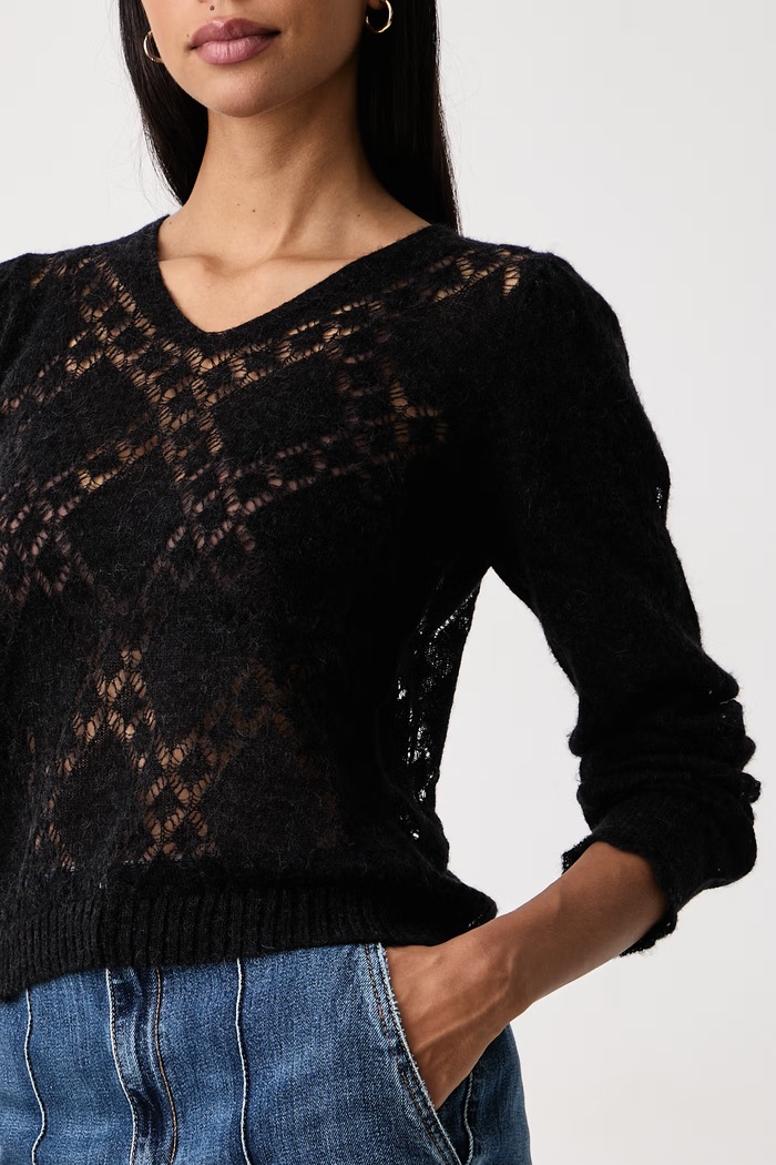 Pulover za žene s vunom Twinset 262TP3372 crna