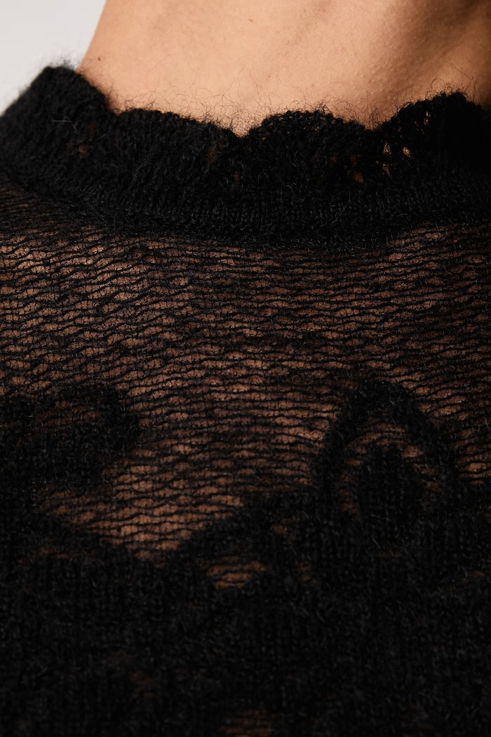 Sweter damski z dodatkiem wełny Twinset czarny 262TP3341