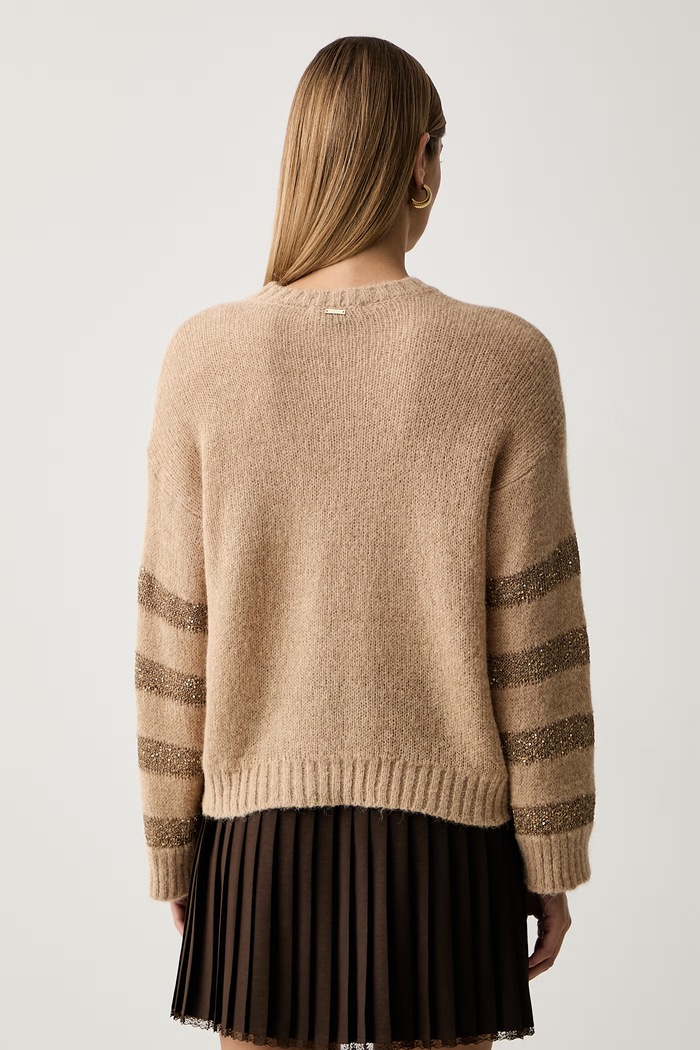 Odzież Twinset sweter damski z wełną 262TP3530 beżowy