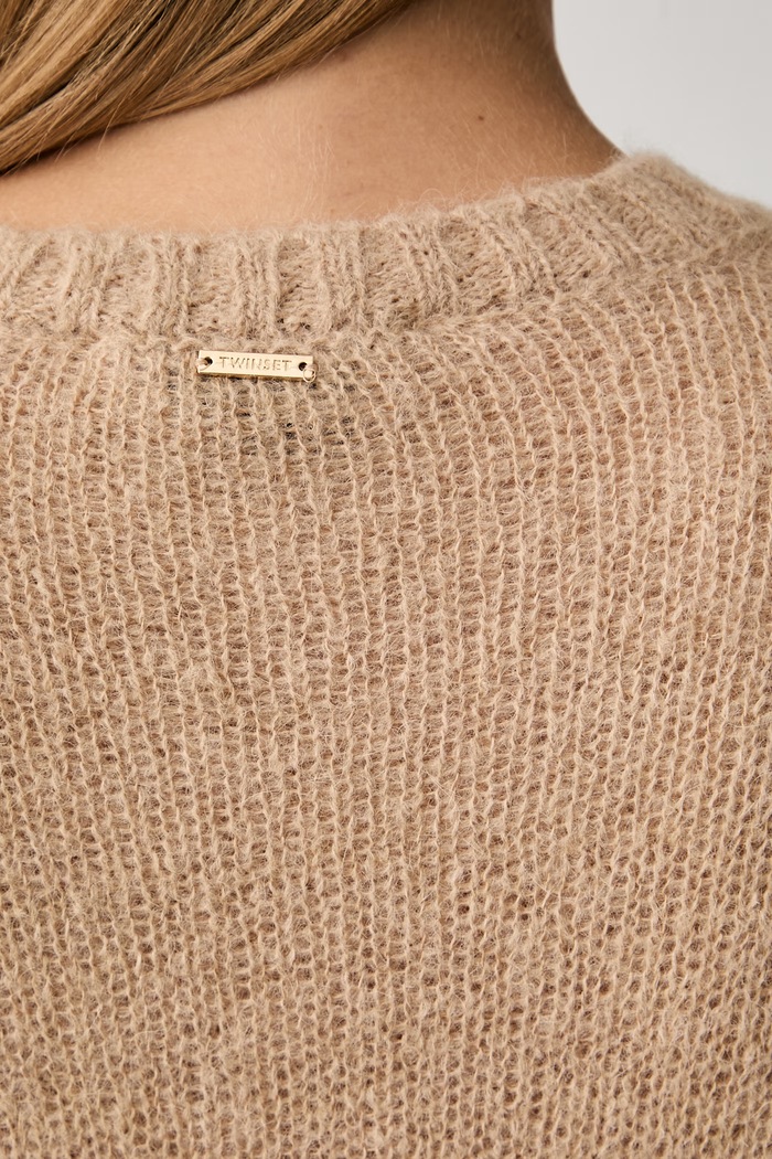 Twinset sweter damski z wełną 262TP3530 beżowy