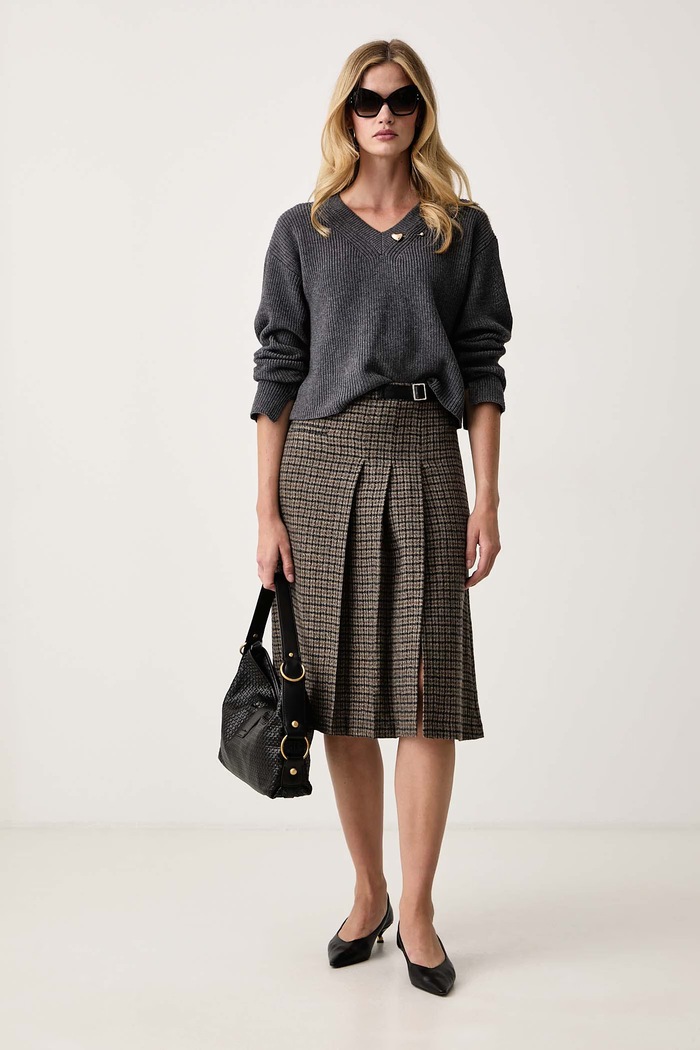 Twinset Πουλόβερ γυναικείο με μαλλί 262TP3052 γκρί AW26