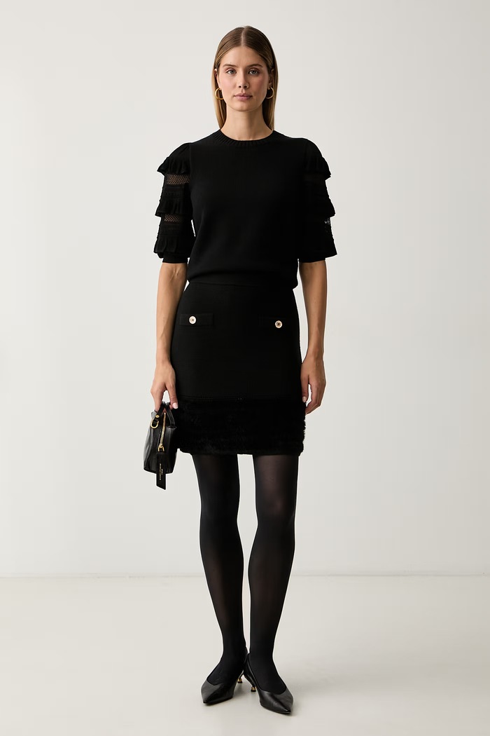 Twinset пуловер дамски с вълна 262TP3111 черен AW26