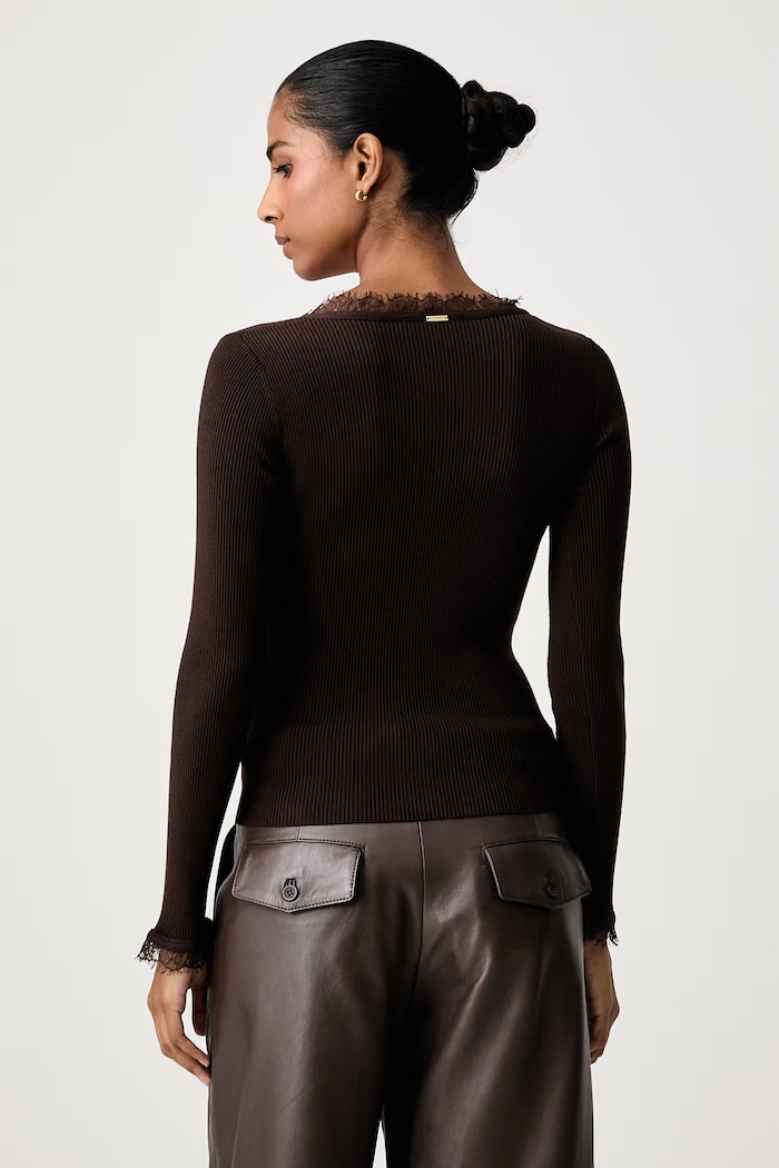 Odzież Twinset Sweter damski z wiskozą 262TP3390 brązowy