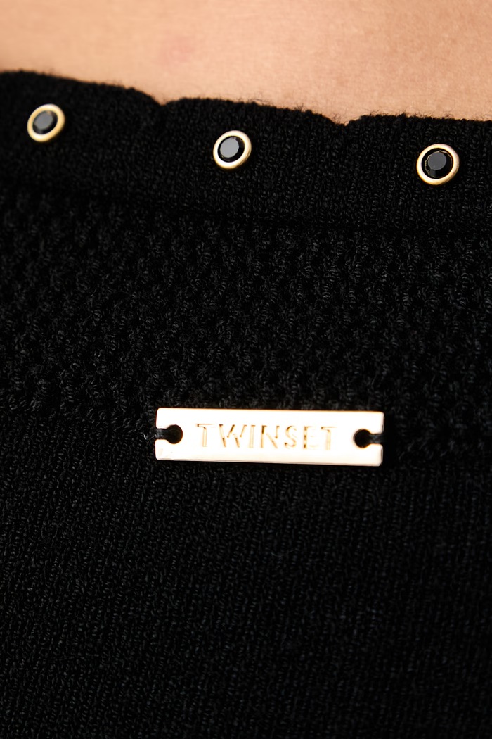 Twinset тениска тип пуловер дамска с вискоза 262TP3097 черен