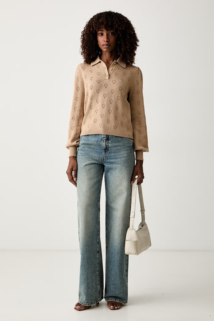 Twinset sweter damski z dodatkiem kaszmiru 262TP3022 beżowy AW26
