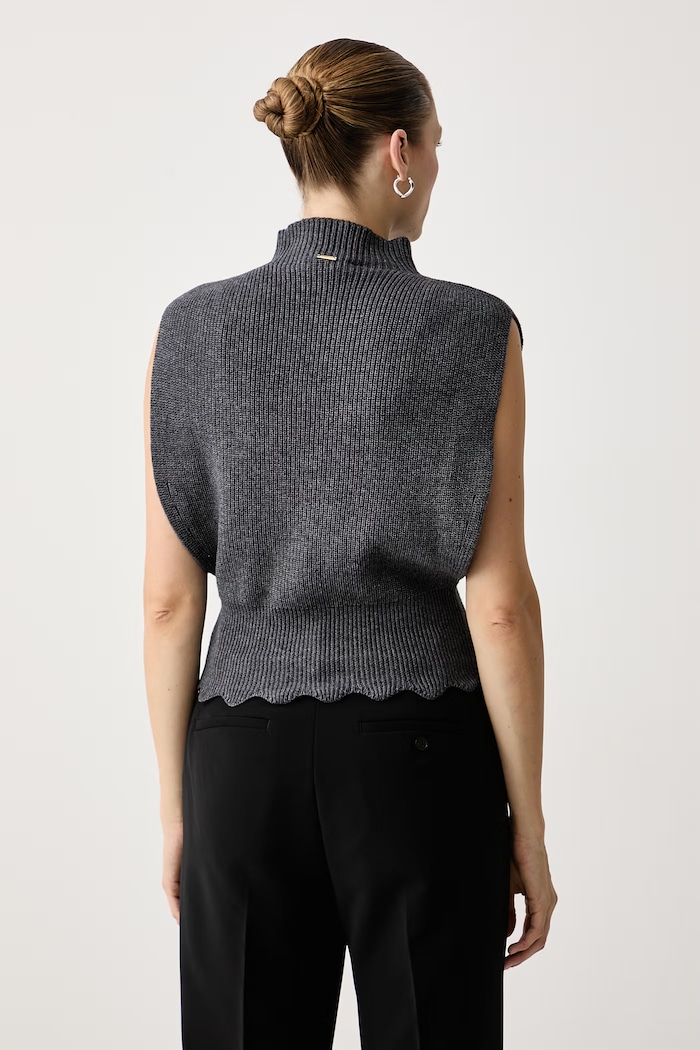 Дрехи Twinset Елек дамски с вълна 262TP3050 сив