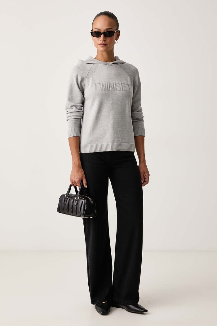 Twinset Πουλόβερ γυναικείο με βισκόζη 262LI3NCC γκρί AW26