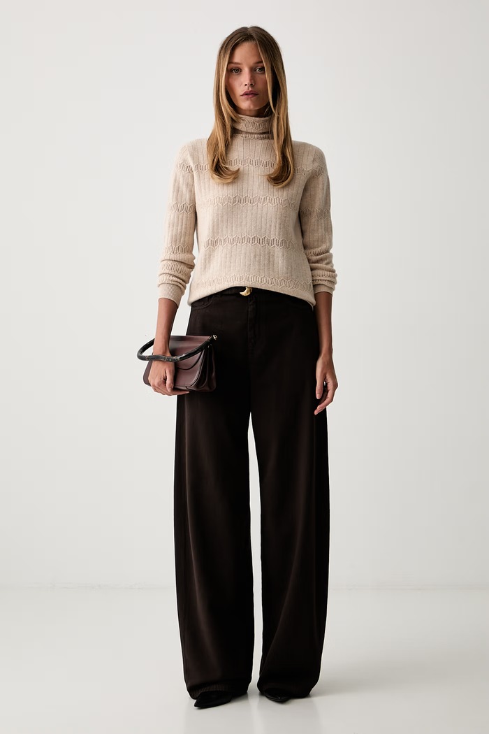 Twinset πουλόβερ γυναικείο μάλλινο 262AP3020 μπεζ AW26