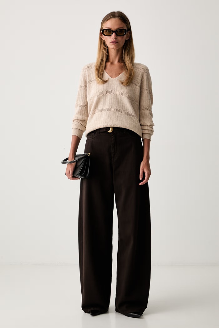 Twinset πουλόβερ γυναικείο μάλλινο 262AP3021 μπεζ AW26